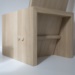 seduta dal design nordico in legno di rovere, realizzata artigianalmente con materiali naturali. 